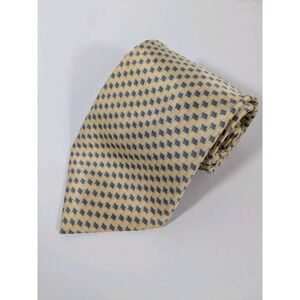 Men's Silk‎ Tie Yellow Geometric Bill Blass Neo Work Tie 100% Silk Tie 3.75"X60"